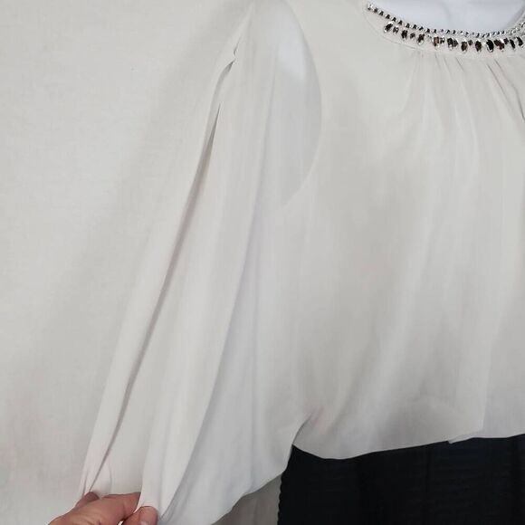 London Times 10 Black/White Fitted Dress - Picture 3 of 15